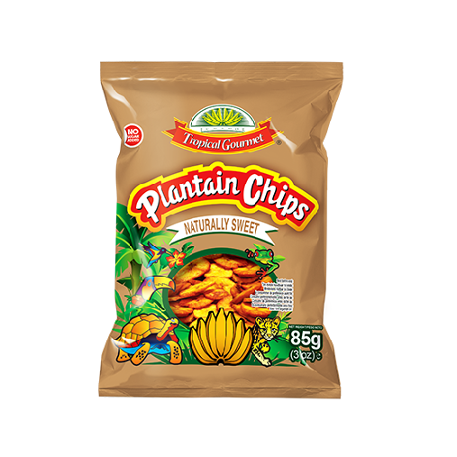 Tropical Gourmet LightlyTropical Gourmet Naturally sweet Plantain Chips 85gSalted Plantain Strips 150g