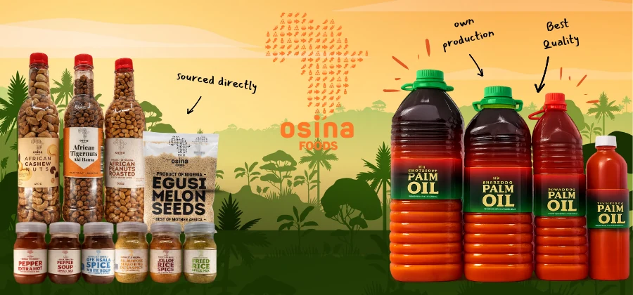 Osina Foods Eigenmarke: Egusi, Gewürze, Fertiggerichte