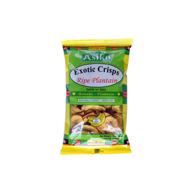 Ashiko Exotic Plantain Crisps Natural 75g