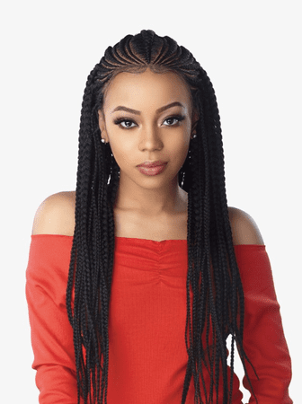 Cloud 9 Braided Lace Wig - Fulani Cornrow Color 1