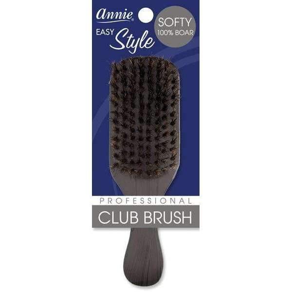 Easy Style Soft Boar Bristle Club Brush - Black