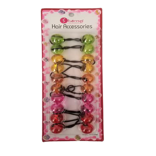Hair Bobbles red, pink, orange, yellow, green 10 pcs