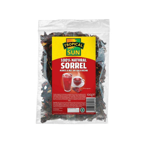 Tropical Sun Dried Sorrel, Hibiscus, Zobo leaves 100g 100% Natural